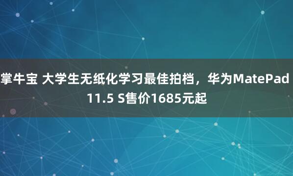 掌牛宝 大学生无纸化学习最佳拍档，华为MatePad 11.5 S售价1685元起