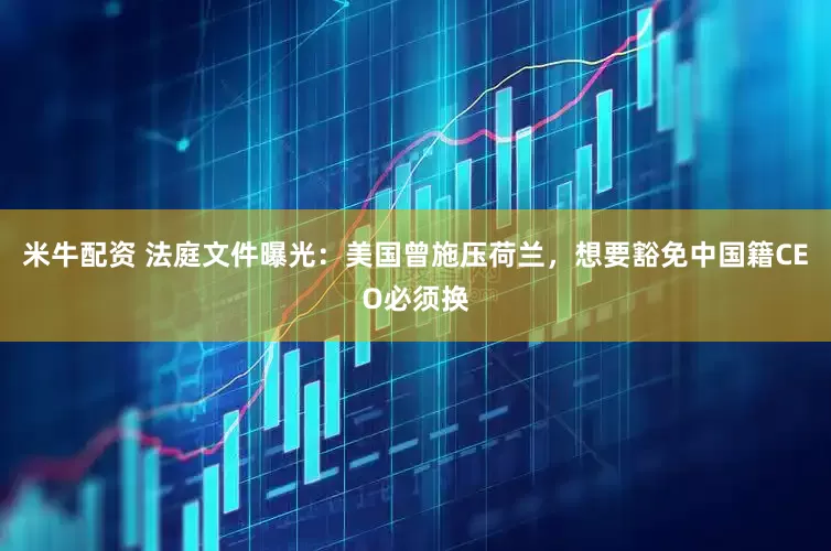 米牛配资 法庭文件曝光：美国曾施压荷兰，想要豁免中国籍CEO必须换